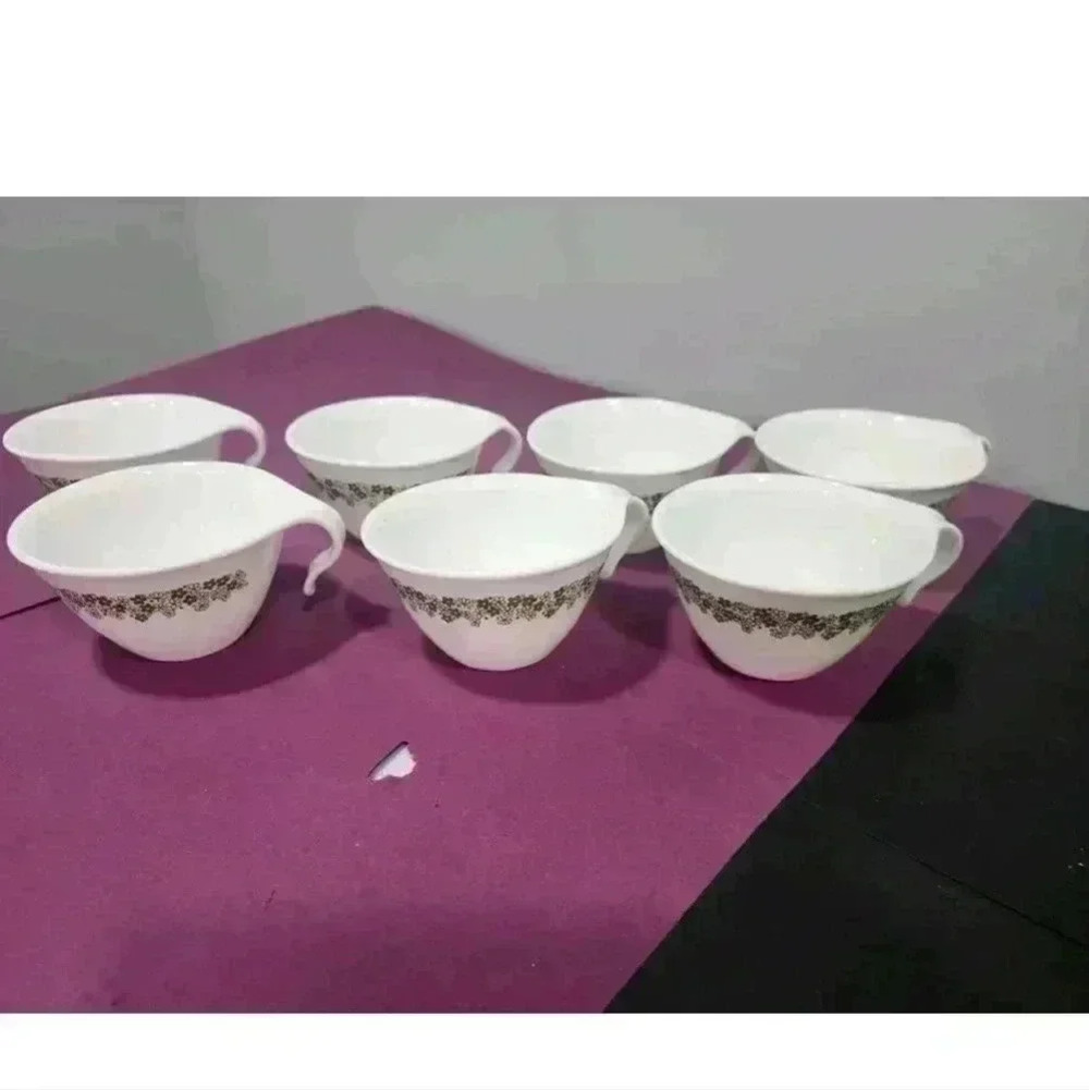 Corning Corelle Spring Blossom Crazy Daisy Hook Tea Coffee Cups Set Of 7 Vintage
